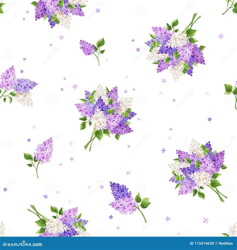 seamless pattern  lilac flowers vector illustration stock vector illustration  floret