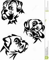 Boxer Dog Silhouette Face Drawing Line Coloring Tattoo Head Clipart Outline Illustration Dogs Breed Google Stylized Stock Search Sausage Vector sketch template