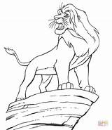 Coloring Pages Mufasa Printable Cliff Edge Simba Drawing sketch template