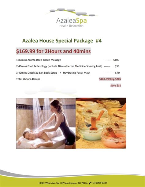 azalea spa package  azalea spa  massage spa  san antonio