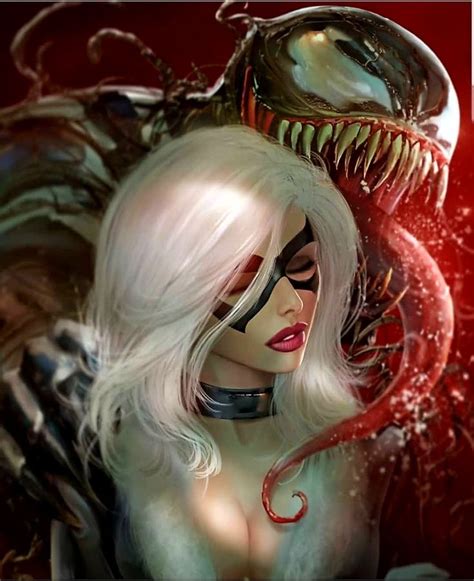 black cat and venom black cat art black cat marvel comic book girl