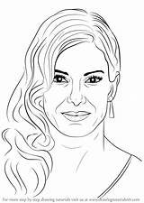 Sandra Bullock Step Drawingtutorials101 Draw Drawing Celebrities sketch template