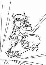 Conan Coloringhome Skateboarding sketch template