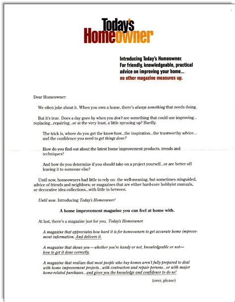 todays homeowner sales letter jerry mctigue copywriter
