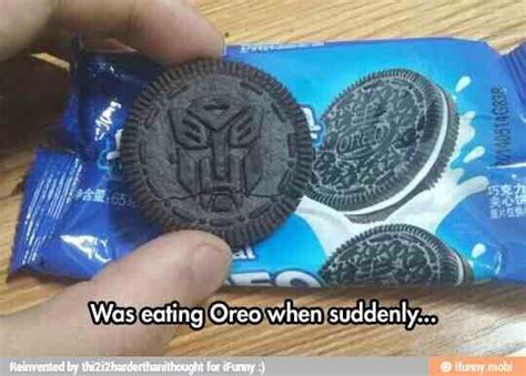 the oreo is a decepticon playing with food transformers funny transformers memes transformers