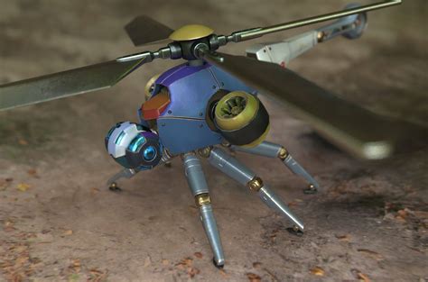 dragonfly chopper drone  render renderhub gallery