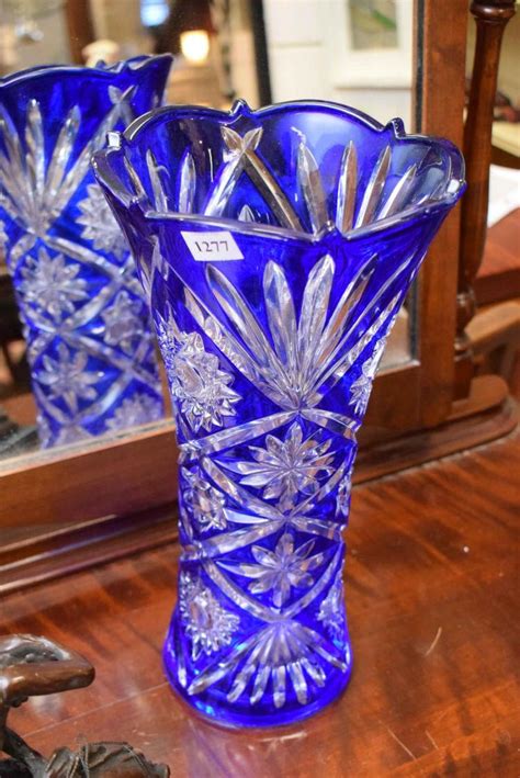 A Decorative Blue Glass Vase
