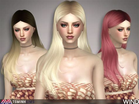 Sims 4 Hairs ~ The Sims Resource Wind Hair 48 By Tsminh Sims