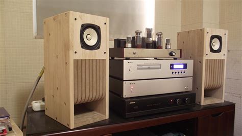 usd  full frequency speaker solid wood maze speaker    diy kit wholesale