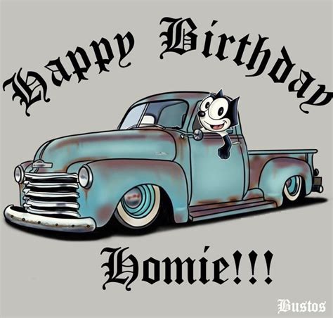pin  fidel bustos  happy birthday lowrider art cartoon car