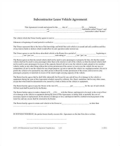 template vehicle lease agreement   secrets  template vehicle