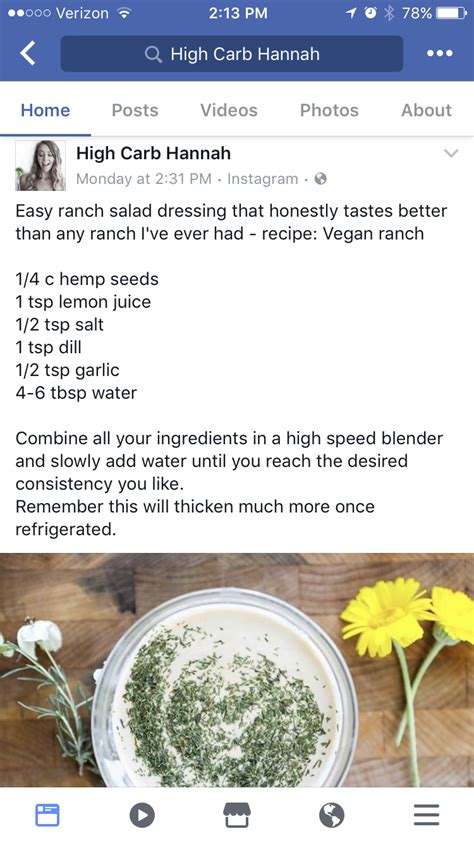vegan ranch dressing from high carb hannah hclf vegan recipes high