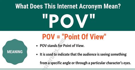 Pov Meaning The Meaning And Interesting Examples Of Pov Esl Forums