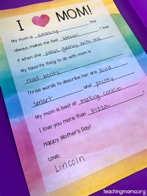 mothers day letter  printable teaching mama