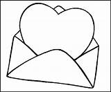 Cuori Colorare Disegni Envelope Amore Busta sketch template