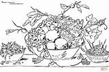 Coloring Pages Fruits Snyders Tablecloth Frans Bowl Red Obstschale Ausmalen Malvorlagen Painting Supercoloring Stillleben Landschaften Und sketch template