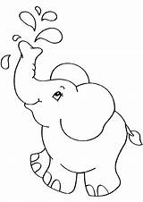 Elephant Coloring Pages Baby Kids Cute Drawing Easy Animal Drawings Books Kindergarten Template Visit Worksheets sketch template