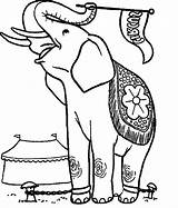 Circus Elephant Coloring Pages Drawing Waving Flag Getcolorings Color Print Getdrawings Place sketch template