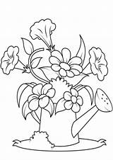 Flower Coloring Pages Flowers Easy Print Kids sketch template