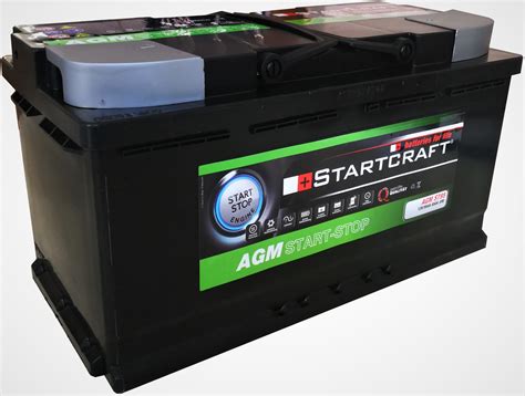 autobatterie startcraft agm start stop vliesbatterie st  ah