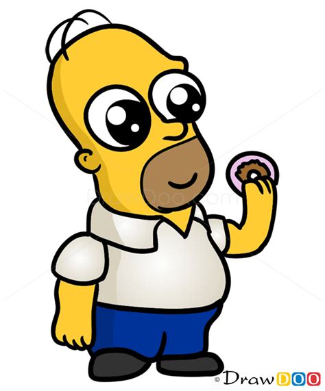 how to draw homer simpson chibi