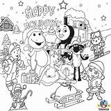 Christmas Coloring Pages Thomas Train Jr Nick Dinosaur Holiday Printable Kids Easter Holidays Happy Color Barney Tank Clip Drawing Characters sketch template