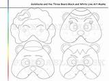 Three Goldilocks Coloring Bears Masks Mask Pages Etsy Bear Paper sketch template