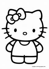 Kitty Hello Coloring Pages Color Print Drawing Nerd Large Face Printable Book Easy Glasses Imagenes Baby Library Clipart Heart Girls sketch template