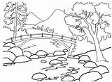 Mewarnai Pemandangan Jembatan Sketsa Kumpulan sketch template