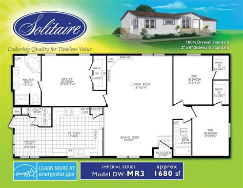 double wide mobile home floor plans  bed  porch  hacienda iii  manufactured home