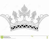 Crown Coloring Vector Illustration Book Decorative Preview sketch template