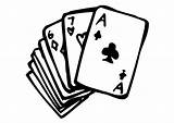 Playing Cards Coloring Large sketch template