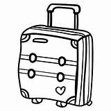 Suitcase Travelling sketch template