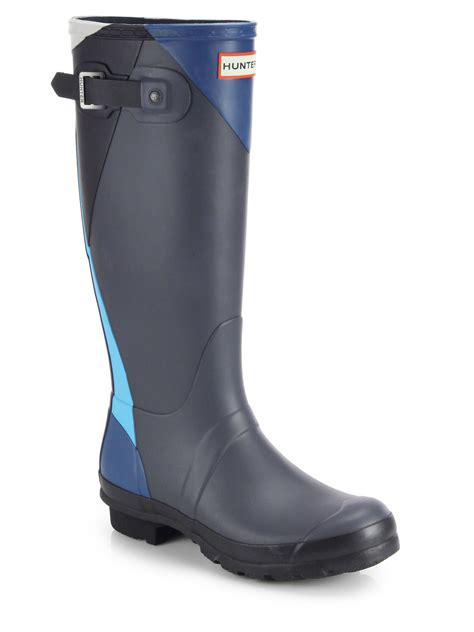 hunter original dazzle rain boots  blue lyst