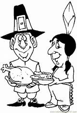Native American Thanksgiving Cartoon Pilgrim Coloring Printable Online Cliparts Pages Holidays Library Color sketch template