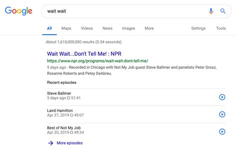 google  rolling  podcast results  search