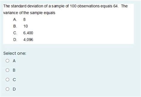 solved the standard deviation of a sample of 100