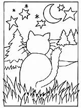 Poes Maan Katze Sterren Katten Poezen Fun Kijkt Malvorlage Ausmalbilder Tekeningen Ausmalbild Kleurboek Stimmen Plaatjes Japanse Kleurplatenenzo sketch template