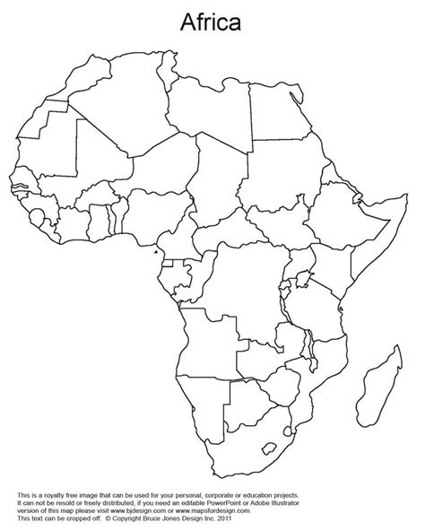 blank outline map  africa printable printable maps