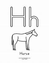 Letter Coloring Horse Color Upper Alphabet Lower Letters Pages sketch template