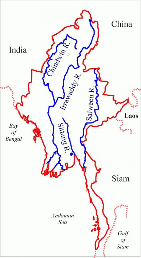 myanmar river map burma river map south eastern asia asia