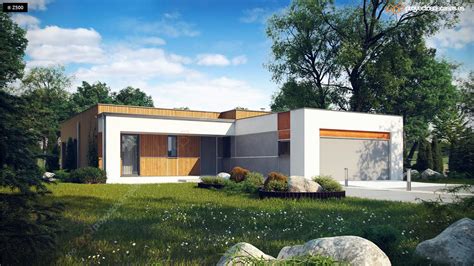 proyectos de casas casa moderna de  planta  piscina