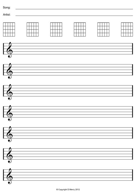blank guitar sheet   printable printable templates