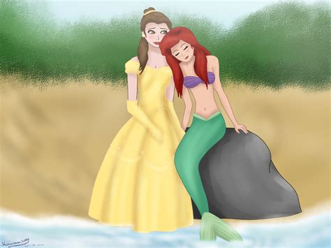 Ariel And Belle At The Beach By Mandygirl78 On Deviantart