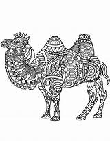 Zentangle Camel Bactrian Desenhos Camouflage Supercoloring Antistress Drukuj sketch template
