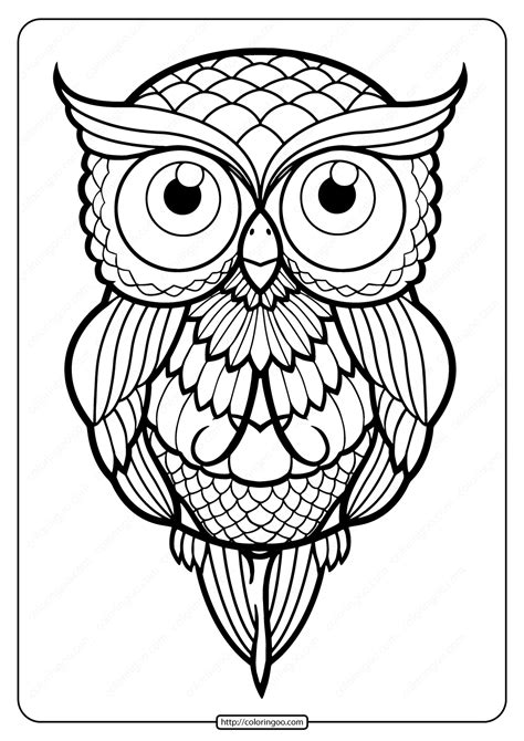 printable owl tattoo  coloring page