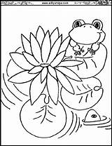 Coloring Lily Pages Frogs Printable Monet Water Kids Color Pad Claude Flowers Lilies Print Outline Children Clipart Pads Flower Drawing sketch template