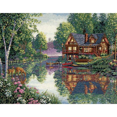 dimensionsgold collection counted cross stitch kit  cabin fever