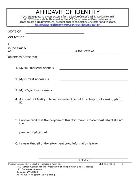 printable blank affidavit form printable forms