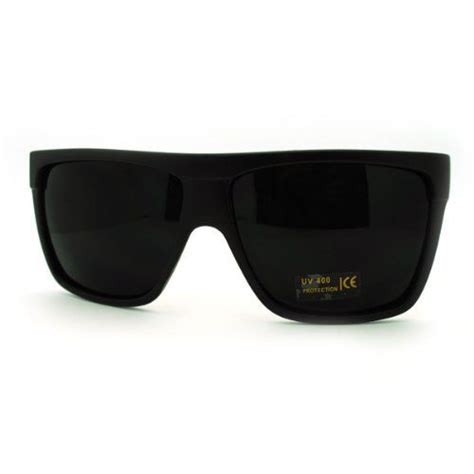 super dark black lens sunglasses flat top square oversized mob style